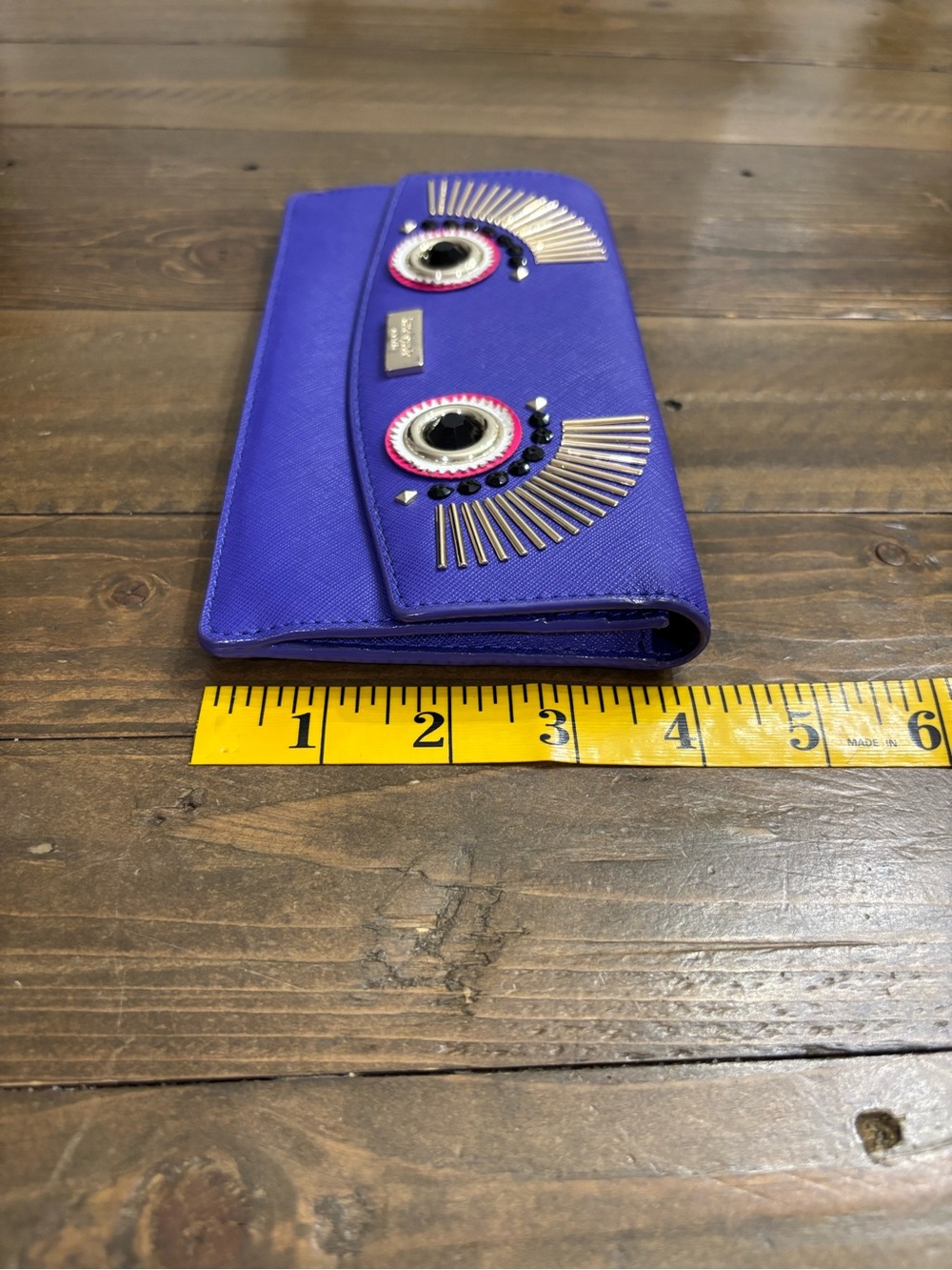 Kate Spade Liana Monster Purple Leather Wallet - Picture 13 of 13